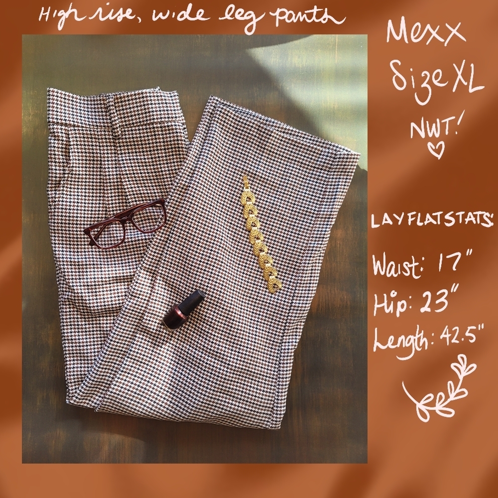 NWT MEXX Houndstooth Wide-Leg Pants, XL